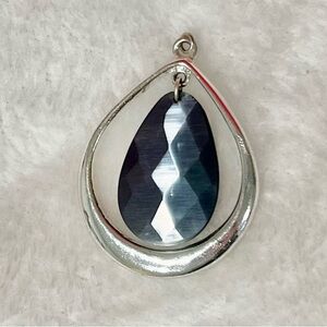 Elegant Silver and Black Teardrop Pendant